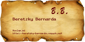 Beretzky Bernarda névjegykártya